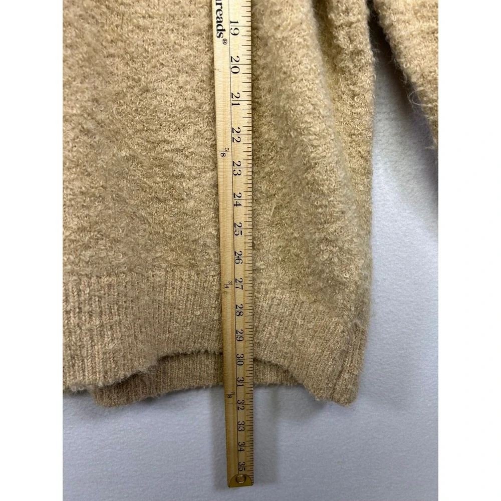 Cozy Gorpcore Aerie Womens Size M Tan Bouclé Oversized Crewneck Pullover Sweater